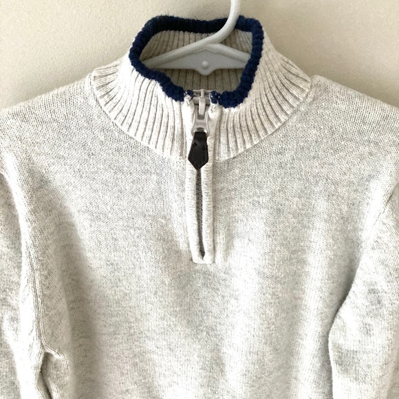 Janie and Jack Quarter Zip Mock Neck Sweater 6 - Picture 3 of 8